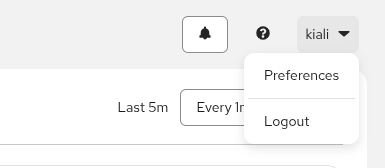 User dropdown with Preferences menu item User dropdown with Preferences menu item